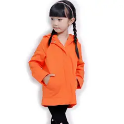 2015 г. верхняя одежда с капюшоном средней длины с хлопковым подкладом для мальчика или девочки на осень-зиму универсальная повседневная