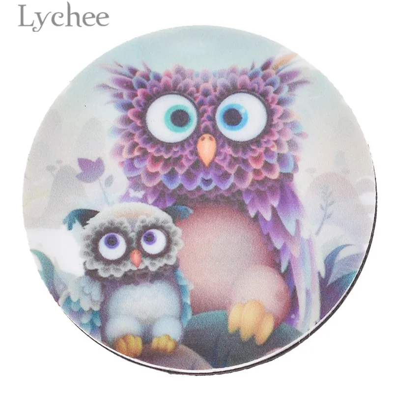 Lychee магнит на холодильник с милым рисунком совы, креативные магниты на холодильник круглой формы, украшение для дома и кухни