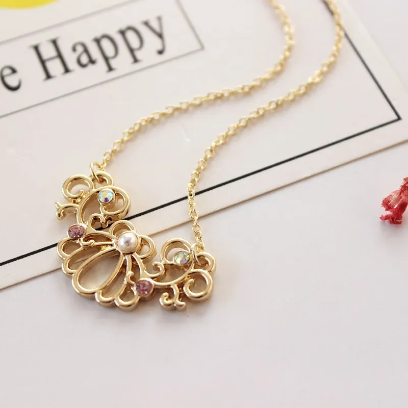 Seashell Necklace Tiny Hollow Out Seashell Pearl Necklace For Women's