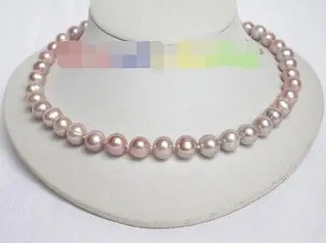 

Free Shipping>> new hot Genuine 17" 11mm round purple violet freshwater pearls necklace j6540