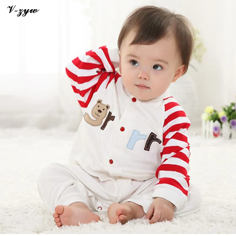Strip Baby Rompers Long Sleeve Baby Boy Clothing Jumpsuits Children