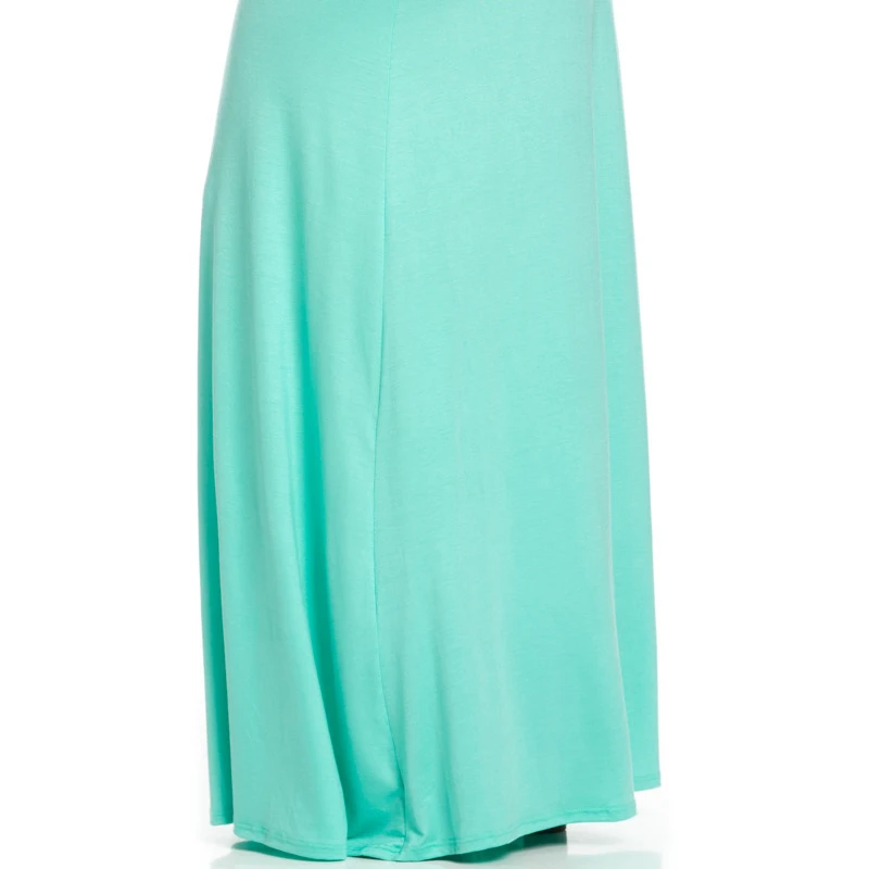 Plus Size Fold Over Two-Way Maxi Skirt Mint (4)