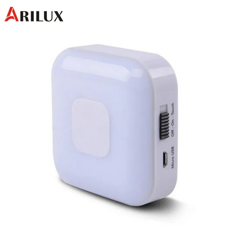 

ARILUX Night Light 4.5W 8 LED Touch Sensor ON/OFF Switch Stepless Dimming USB Rechargeable Lamps Cabinet Closet Indoor Lighting