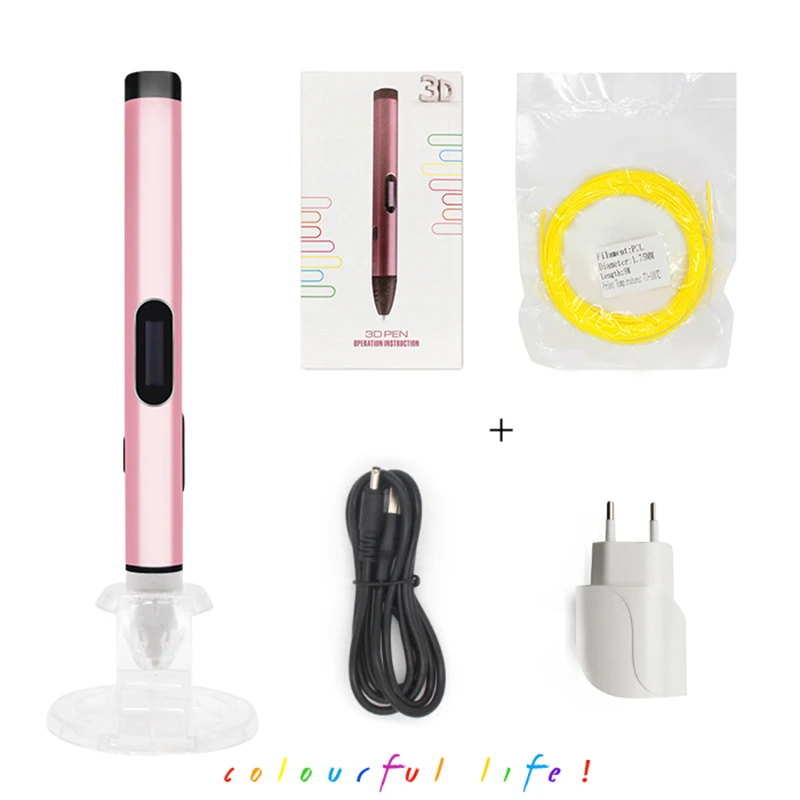 

3D Pens Myriwell 2nd Generation RP-100B LED Display DIY 3D Printer Pen With 4Color 9M ABS Arts 3d Pens For Kids Drawing Tools