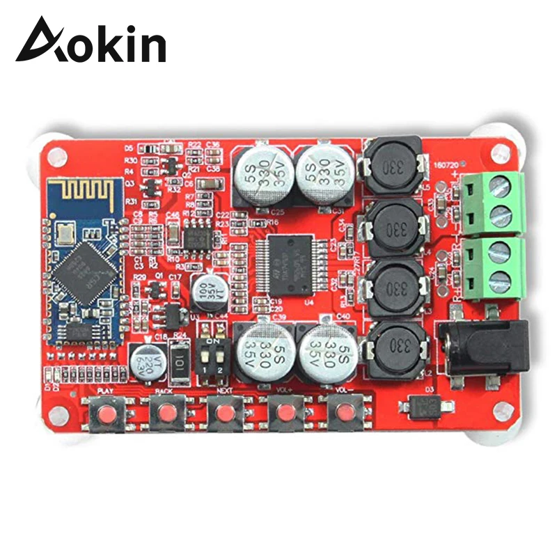 

Aokin TDA7492P Stereo Amplifier Board 25W+25W Dual Output DC8-25V Wireless Bluetooth 4.0 Audio Receiver Amplifier