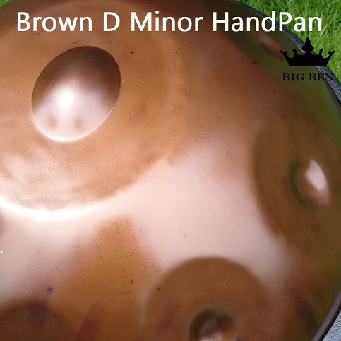 Профессиональная нержавеющая сталь D Minor Kurd HandPan nitrided версия уличный художественный барабан уличный игровой шоу барабанная сумка губок - Цвет: Brown D HandPan