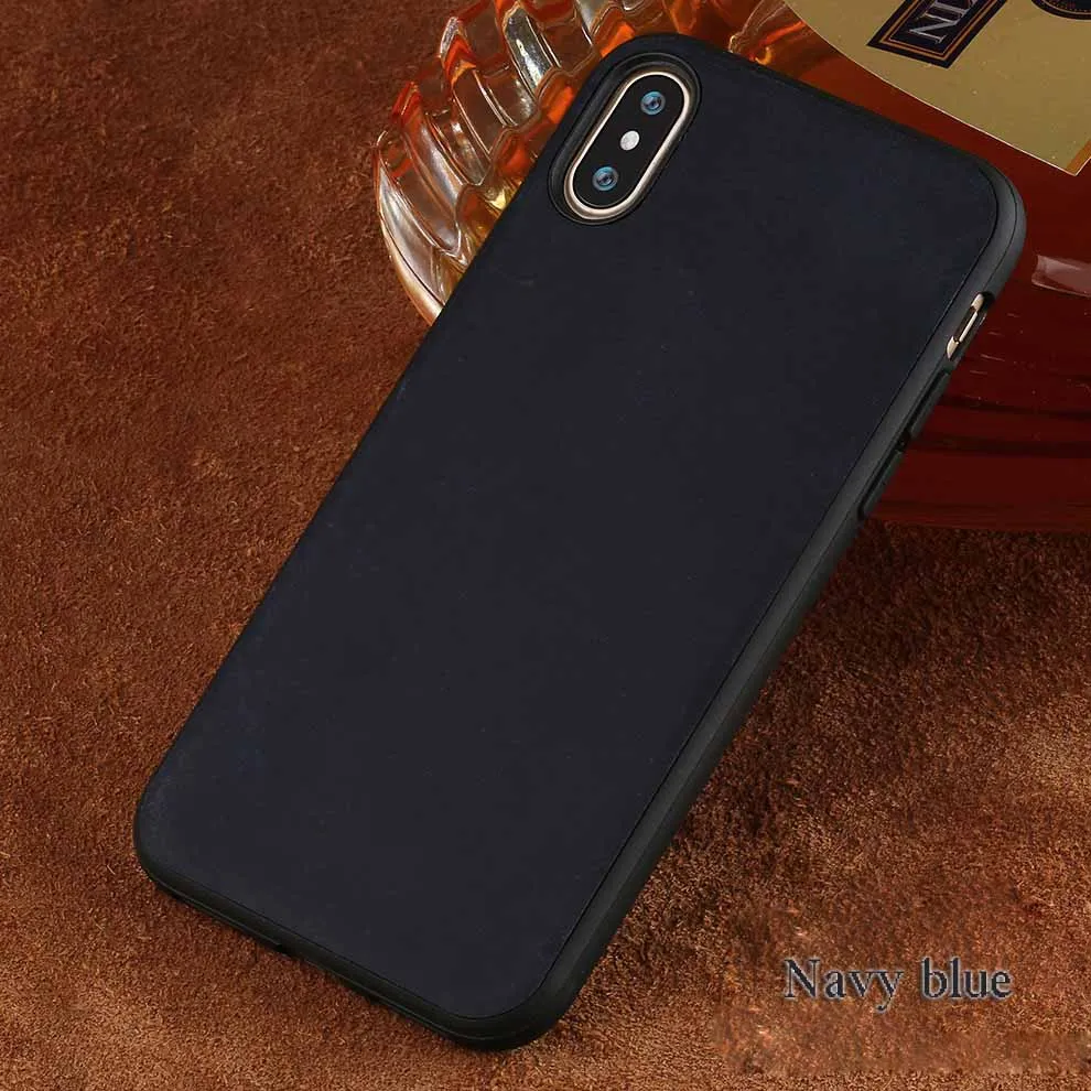 05-Blue Wangcangli чехол для телефона для iPhone 8 настоящая телячья кожа задняя крышка чехол/Воловья кожа Чехол - Цвет: 05-Blue