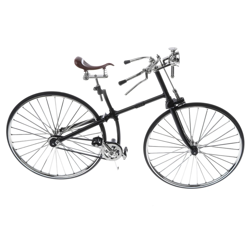 1:6 Scale Hot Black Alloy Diecast Racing Bike Model With Brake Replica Bicycle Toy Collections Playset Collection Toy