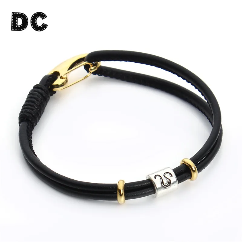 

DC 2018 New Virgo/Sagittarius/Aquarius/Scorpio/Libra 12 Constellation Leather Bracelets Men Zodiac Horoscope Charm Bracelets