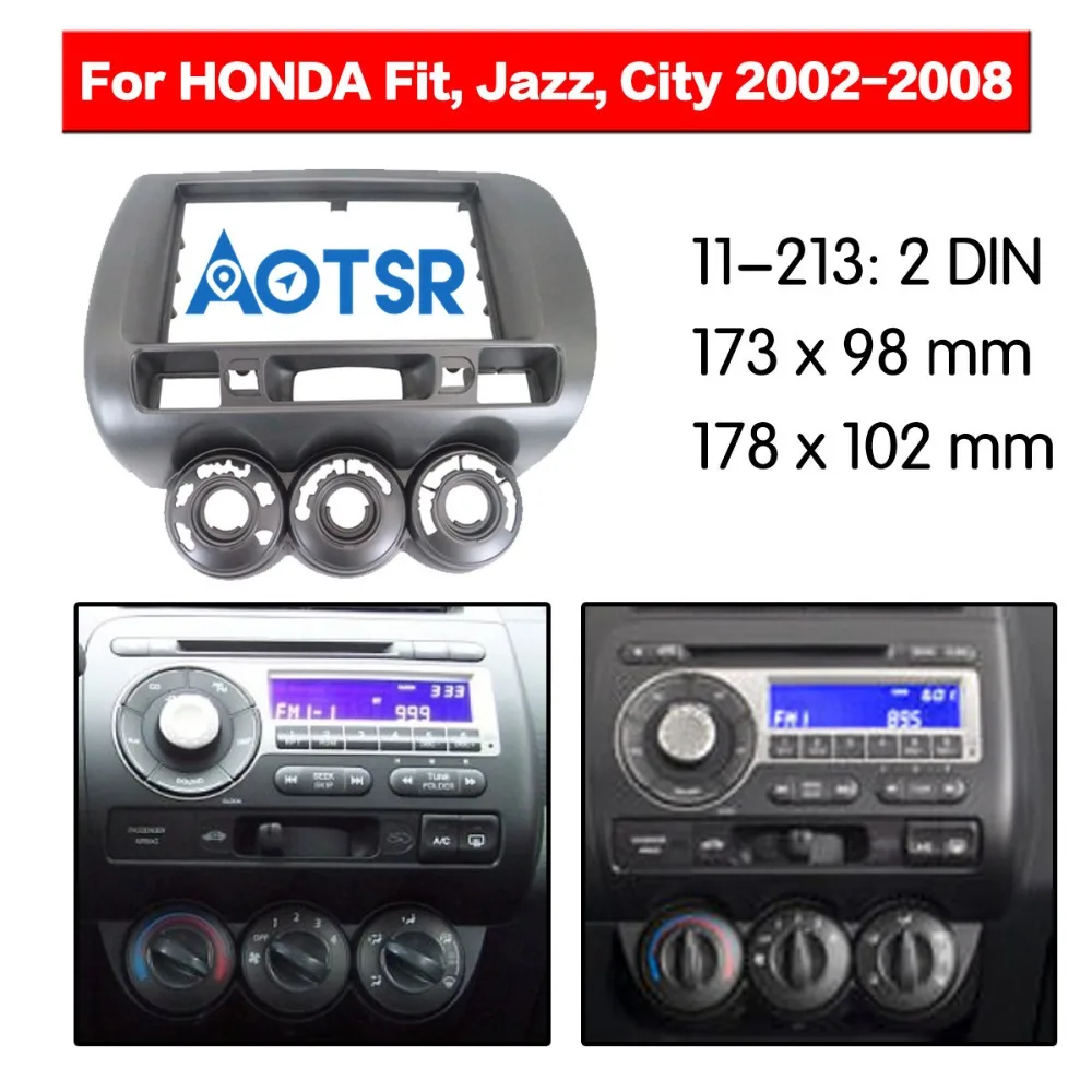 

2 din Radio Fascia For HONDA Fit,Jazz,City 2002 2003 2004 2005 2006 2007 2008(Right Wheel)face plate kit frame radio panel dash
