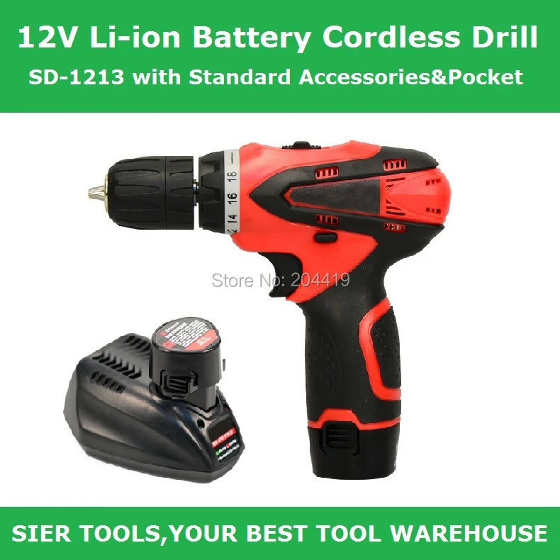 Sd 1213 12 V li ion Taladro eléctricos con estándar Accesorios bolsillo|cordless drill|electric drillbattery cordless drill - AliExpress