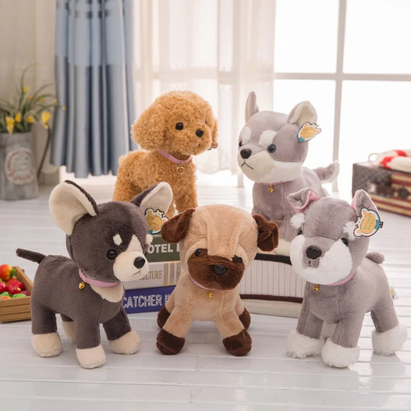 

New simulation cartoon dog doll series simulation five puppy plush toys