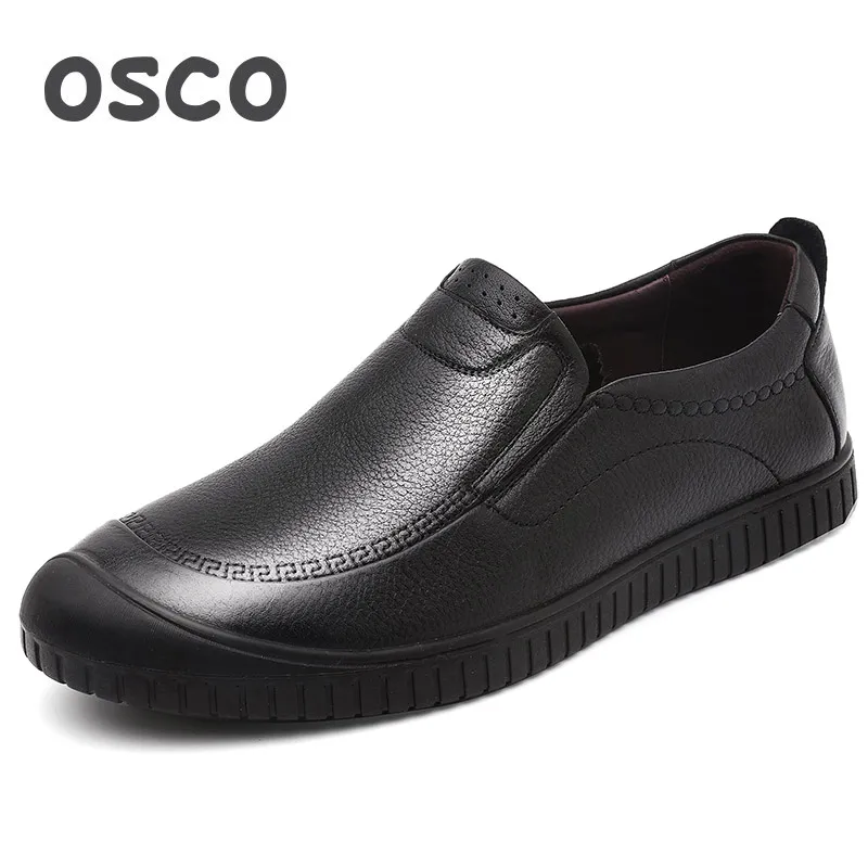 

OSCO Men Loafers Spring Summer Business Casual Men Shoes Soft Genuin Leather Father Shoes Breathable Slip-On Driving Shoes