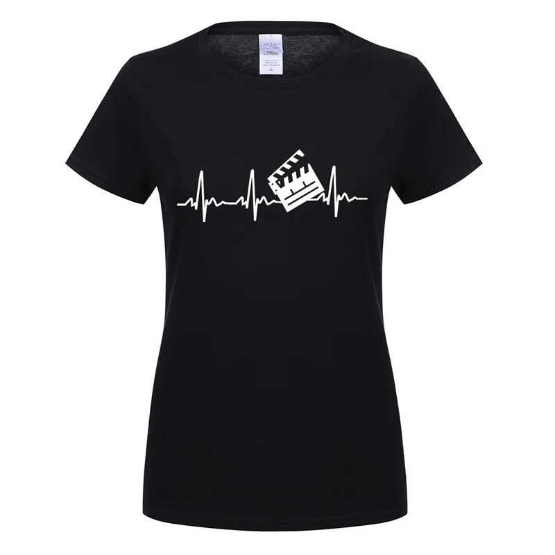 Новая забавная футболка с надписью «Heartbeat of фильм», Повседневная хлопковая футболка с короткими рукавами и круглым вырезом, женская футболка для девочек, OT-822 - Цвет: as picture
