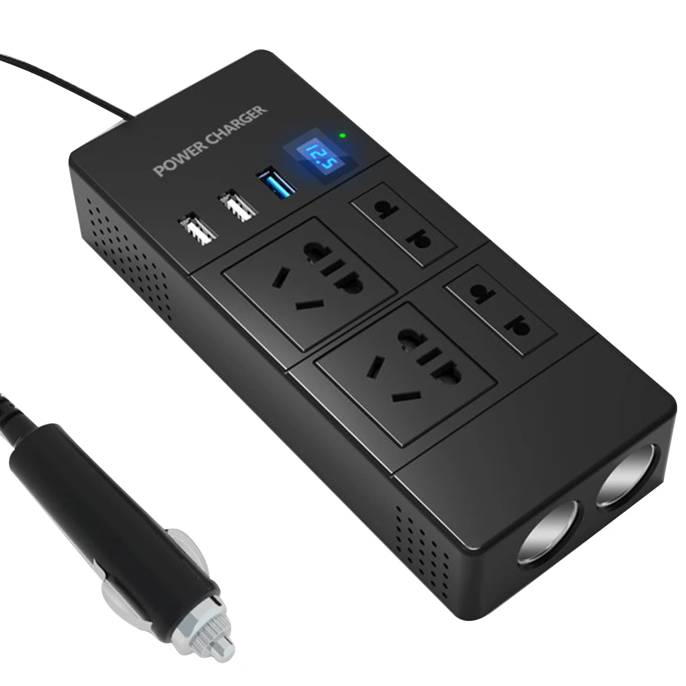 

Car Inverter 3.0A 200W 12V/24V To AC 220V 3 USB Power Inverter Voltage Convertor Transformer LCD Display