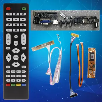 

V53 Universal LCD TV Controller Driver Board PC/VGA/USB Interface+7 Key Board+LVDs Cable Kit