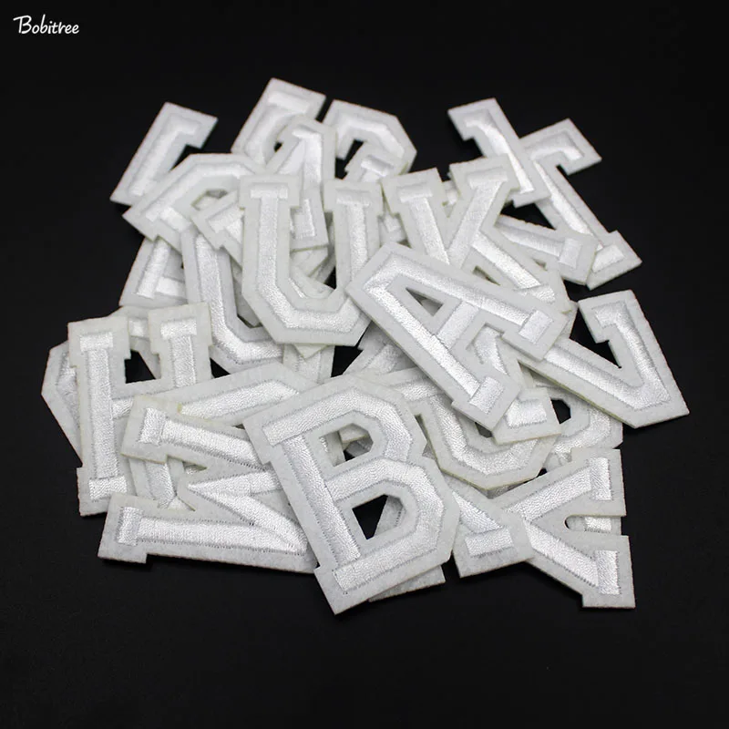 A~Z Gold Alphabet Letters With White Edge Embroidery Applique Iron On  Patches Badges,Thermoadhesive Fabric Clothing Stickers - AliExpress