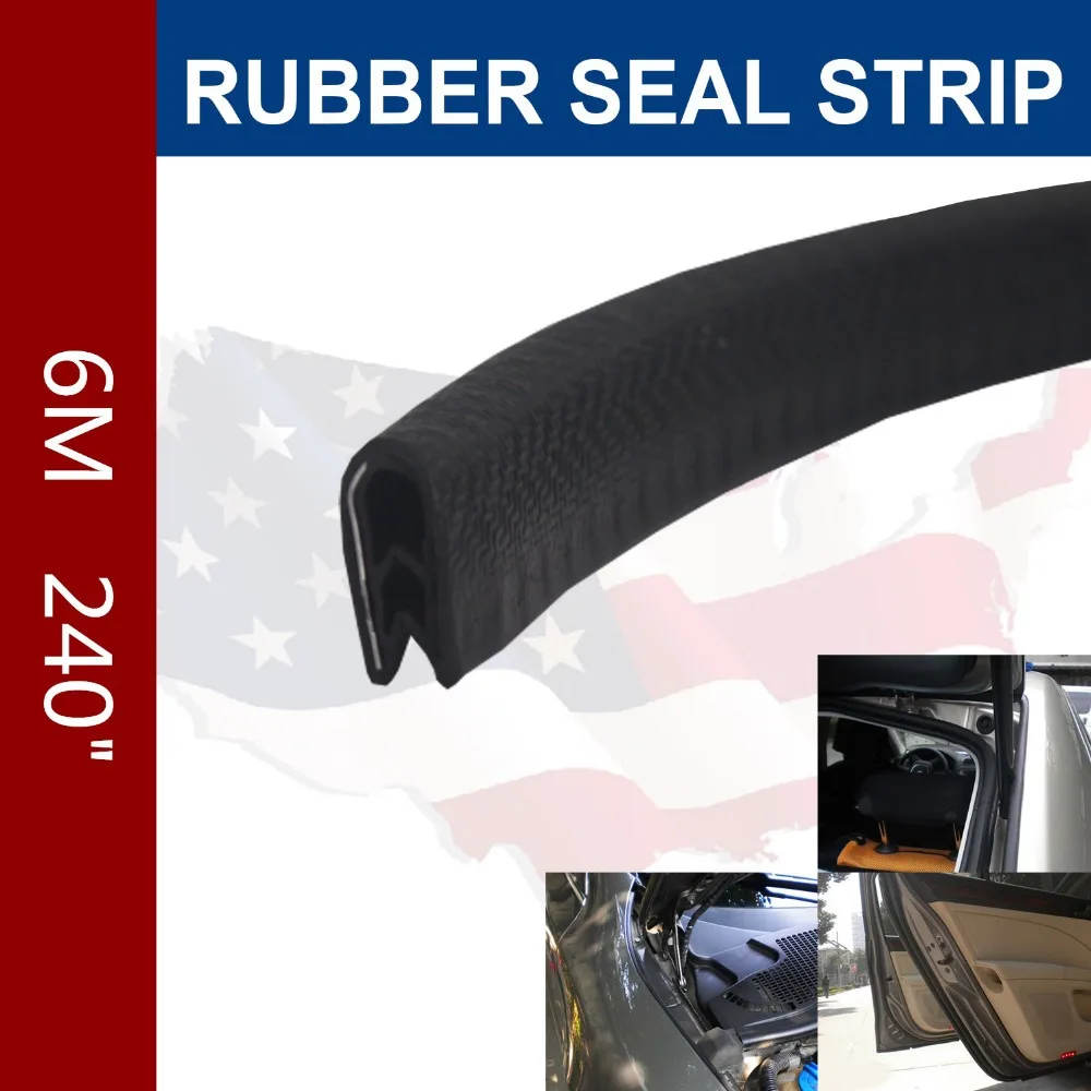 6M Black Universal Rubber Edge Trim Seal Protector Guard Strip Pillar