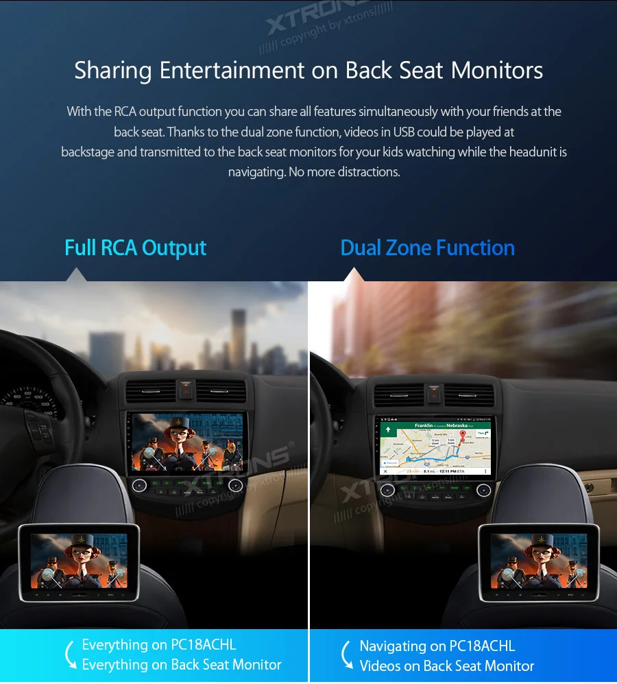Excellent 10.1" Android 8.1 Oreo OS Car Multimedia Navigation GPS Radio for Honda Accord 2002-2007 with Split Screen Function Support 10