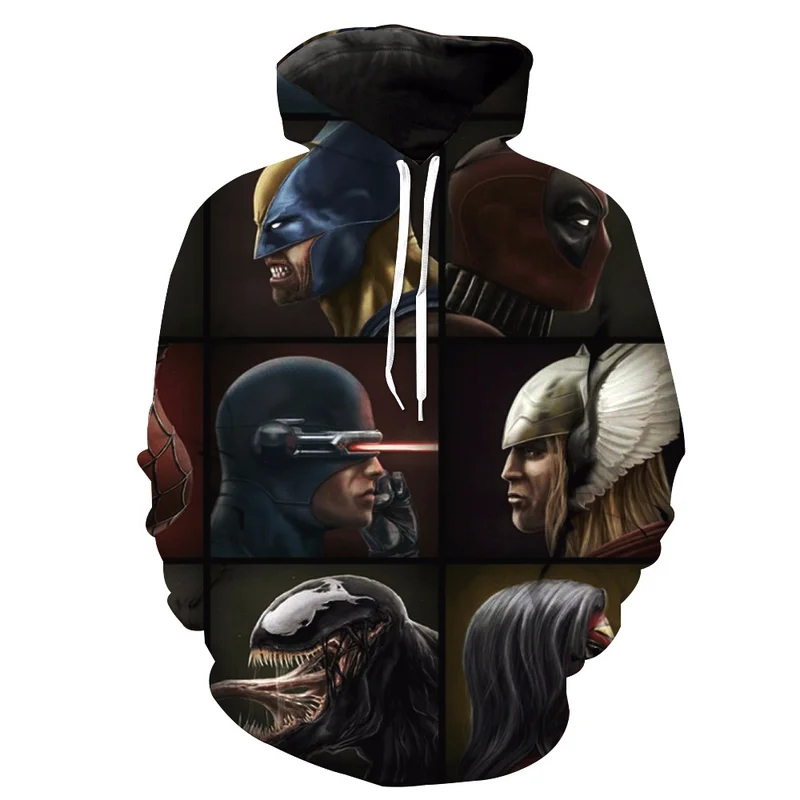 

Fans Made Marvel Venom Cosplay Mens Long Sleeve 3D Printed Hoodies for Marvel Movie Fans