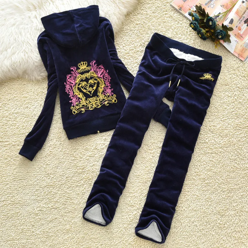 Printemps Épaississement Plus Survêtements Mode Ash blue Marque sapphire Femmes automne Velours charcoal De rose Nouvelle Humeur Le hiver Tissu Red Grande Black Costume r7Pqr