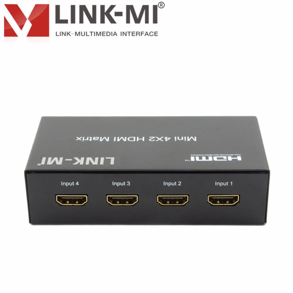 LINK-MI LM-MX03 3D Video 4 HDMI Input 2 HDMI Output 4*2 HDMI Matrix High-definition signal extension