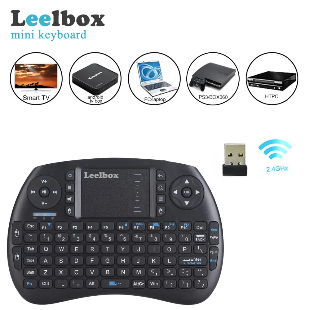 Leelbox мини беспроводная клавиатура ручной с 2.4GH Air тачпадом мышь для Android Tv Box|keyboard