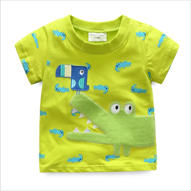 

Sale size 7t baby boy summer t shirts cotton applique animals hot selling children clothes tops tees kids clothing boys t shirts