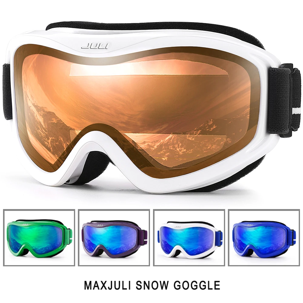 ski goggles, New MAXJULI brand double layers UV400 anti fog big ski