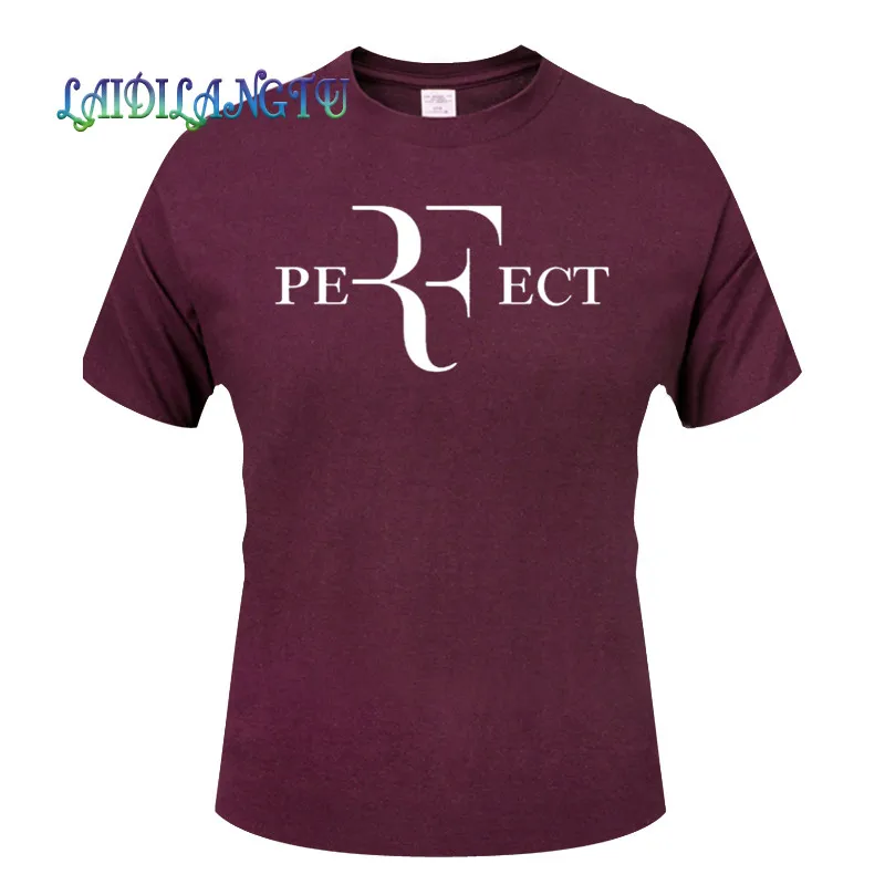 

Fashion Roger Federer RF Print T-Shirt Men Short Sleeve Tshirts Tops Hip Hop T shirt homme Man cotton casual T shirts