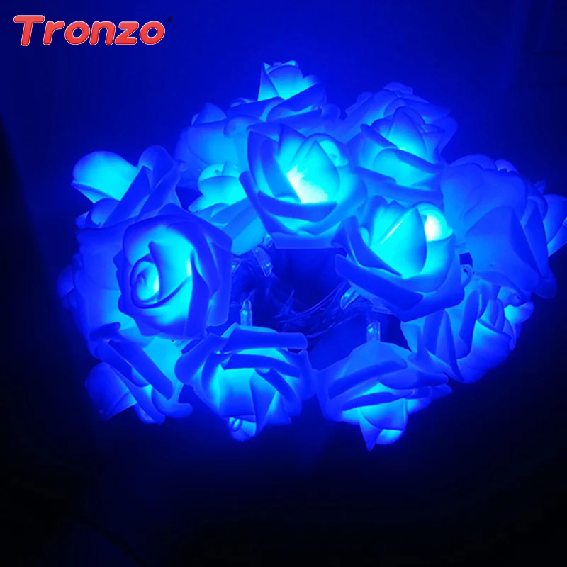 

Tronzo 20Pcs Artificial Flower Wedding Decoration Lights PE White Rose LED Light Tree Decor Valentine's Day Party Supplies