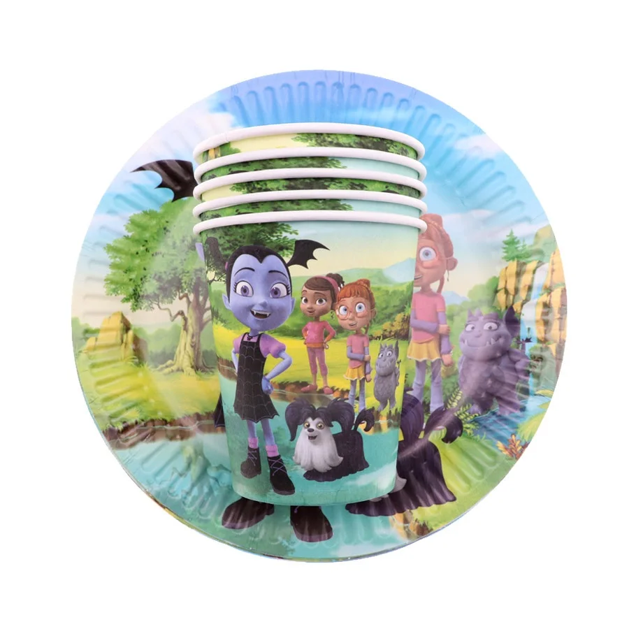 set 20pcs 6 шт./партия Vampirina тема для девочек одноразовая коробка конфет День рождения, детский душ тема столовая посуда все для праздника - Цвет: set 20pcs