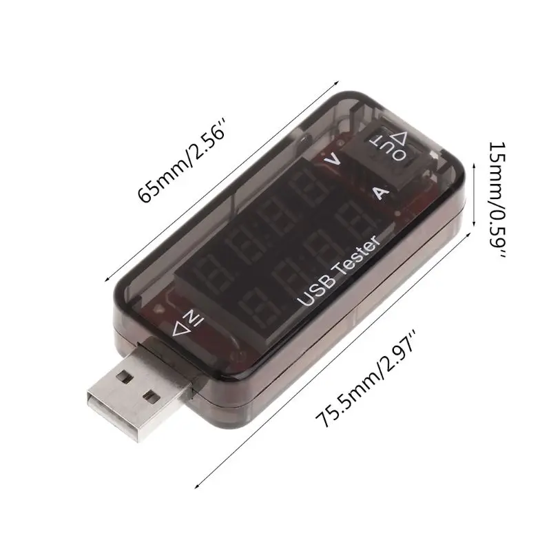 4-Digits USB Detector Charger Current Voltage Charging USB Voltmeter Amp Tester