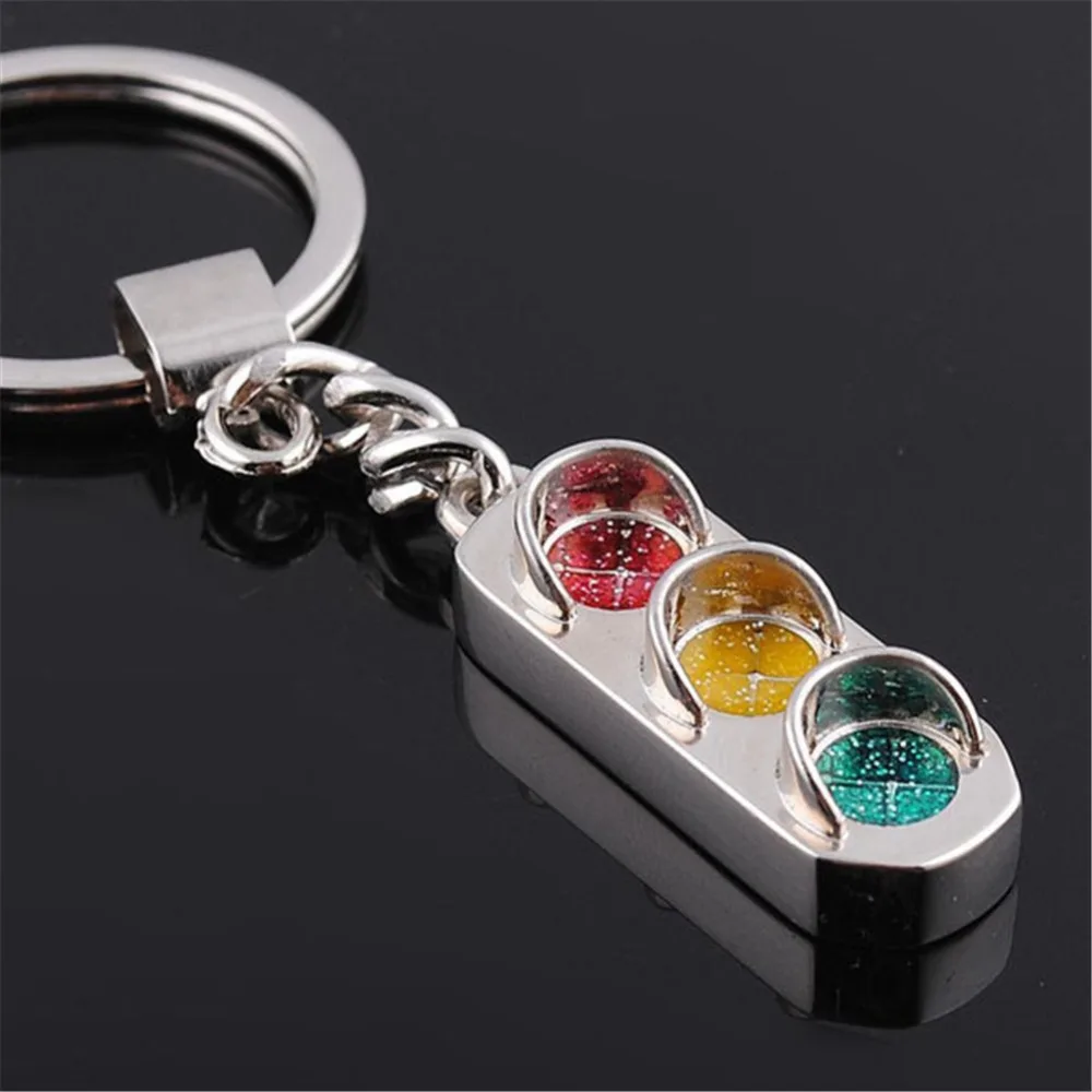 Car Key Chain Traffic Signal Light Model Metal Car