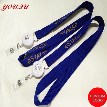 

Free shipping Badge rell puller lanyards with logo printing on epoxy