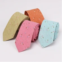 Mantieqingway Нарядные Костюмы для свадьбы цветочный хлопок и лен шеи галстук 6,5 см тонкие шейные платки для отдыха Gravatas corbatas Бизнес Галстуки для Для мужчин