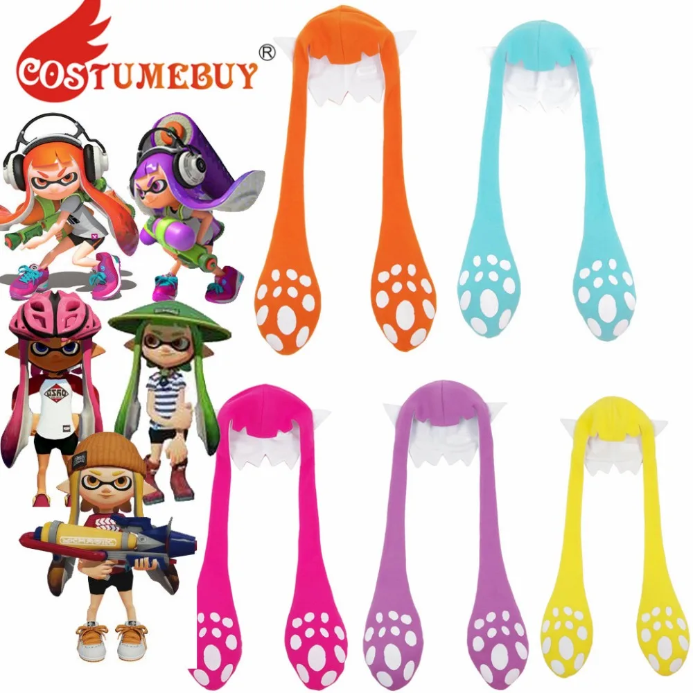 CostumeBuy игра Splatoon 2 чернильный кальмар Косплей длинная шляпа для взрослых Splatoon 2 Балаклава Забавный карнавал Хэллоуин шляпа реквизит L920