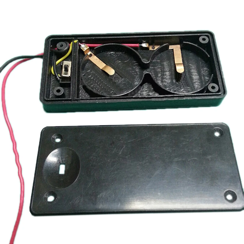 

1pc Battery Holder Case For Cr2450 X2 Button Coin Cell With Wire Lead Switch