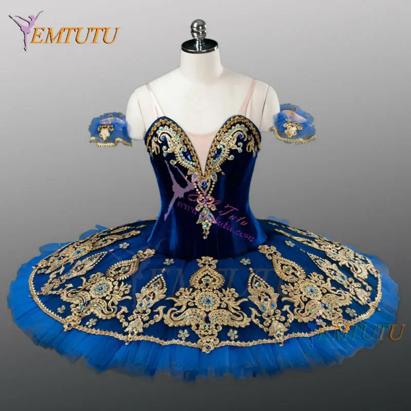 Adult Professional Ballet Tutus Blue Silver Blue Bird pancake platter performance recital concert Ballet Tutu Costume for Women