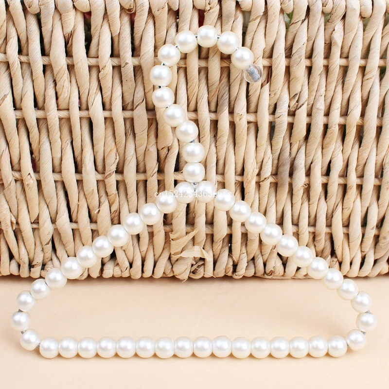 50pcs 20cm Children Pearl Hanger Pearl Plastic Bead Pet Hangers Fashion Dog Hangers for Clothes