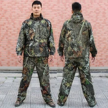 Открытый мужской Bionic 3D листья охотничий костюм куртка брюки камуфляж Ghillie костюм ветрозащитный дышащий тактический камуфляж охотничий костюм