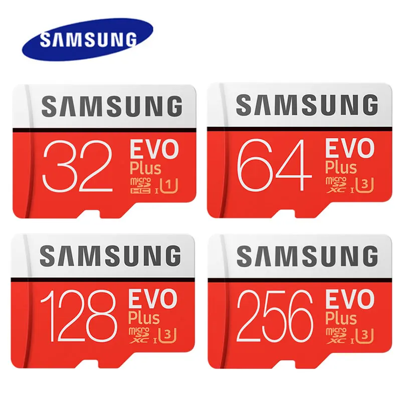 SAMSUNG карта памяти Micro SD карта, 32 ГБ, 64 ГБ 128 256 г Class10 EVO Plus карты памяти SDHC/SDXC 100 МБ/с. TF карт Trans Flash MicroSD карты