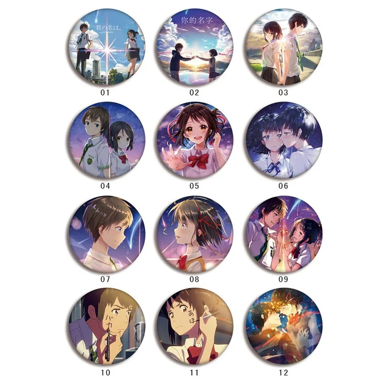 1 шт. Kimi No Na Wa ваше имя значок косплея Tachibana Брошь булавка Miyamizu Mitsuha Милая коллекция значок для рюкзака одежда