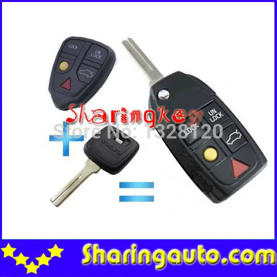 

Excellent Quality Remodling Flip Remote Key Shell 5 Button For Volvo (5 piece/lot)