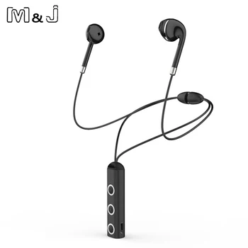

M&J Magnetic Bluetooth Earphone Wireless Headphone Stereo Sport Earpiece With Microphone Earbuds For All Phone