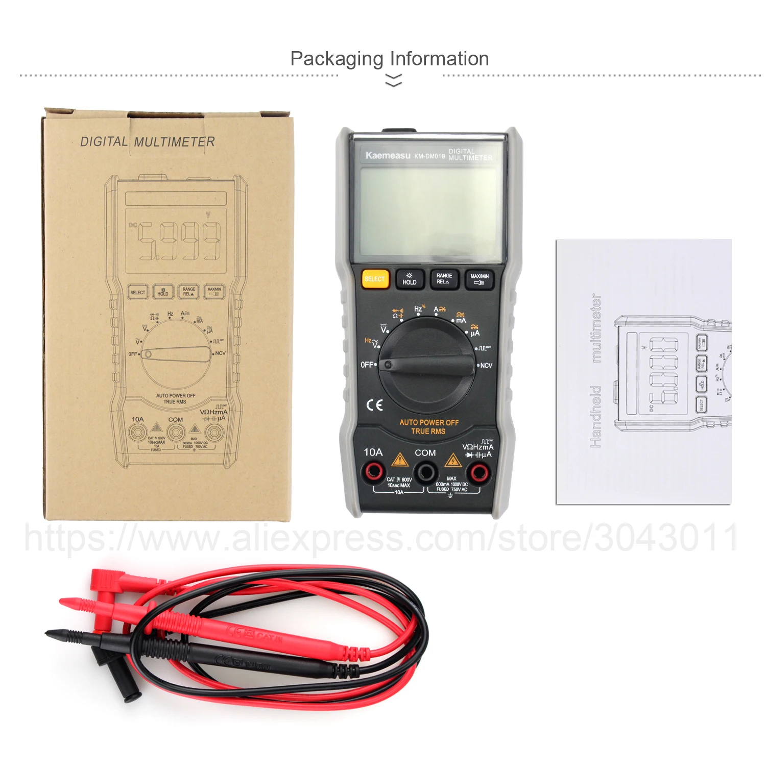 Skup Cyfrowy multimetr Anti burn Mini DC AC NCV wyjście prostokątne true rms tester diodowy elektroniczny przyrząd do konserwacji KM DM01B