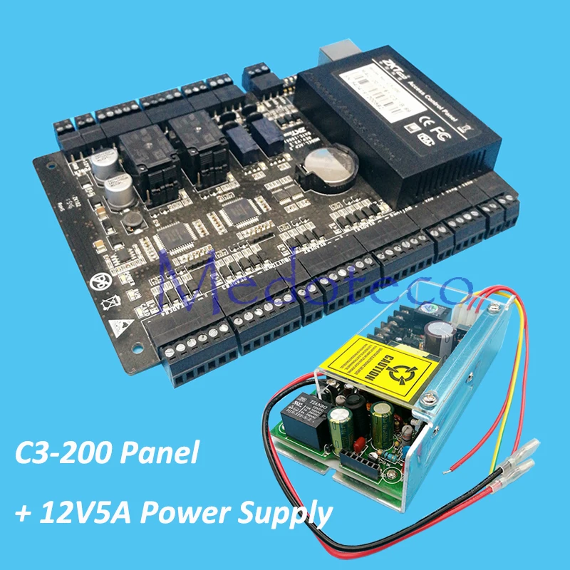 Tcp/ip C3-200 two doors access control panel zk door access control system access control board +12V5A Power Supply Unit Tcp/ip C3-200 two doors access control panel zk door access control system access control board +12V5A Power Supply Unit