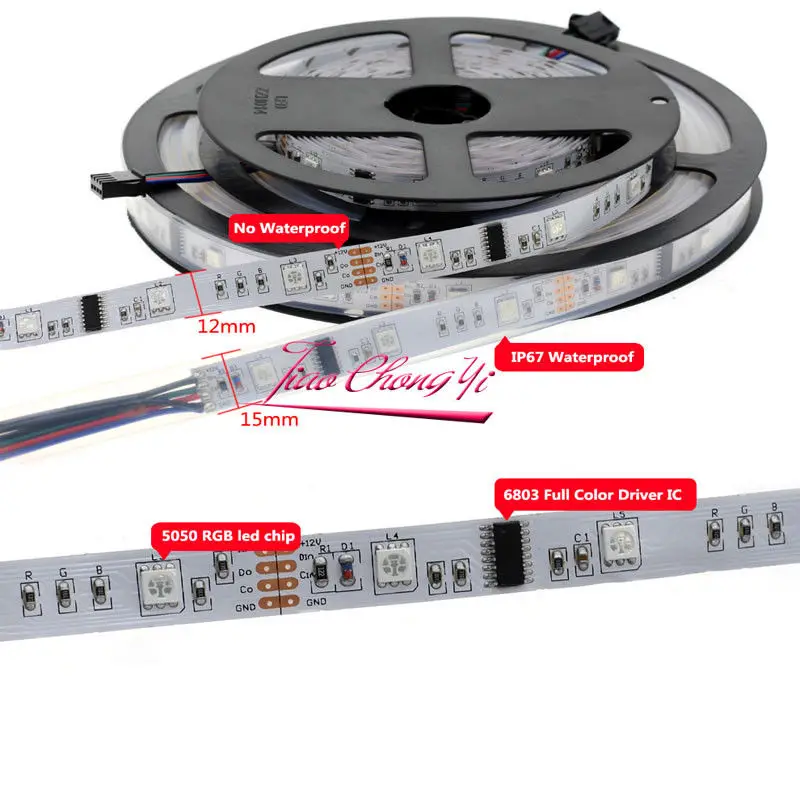 Светодиодная лента 5 м 150LED 6803 RGB Dream Color + контроллер HC008 Питание 12 В А|dream color led strip|color