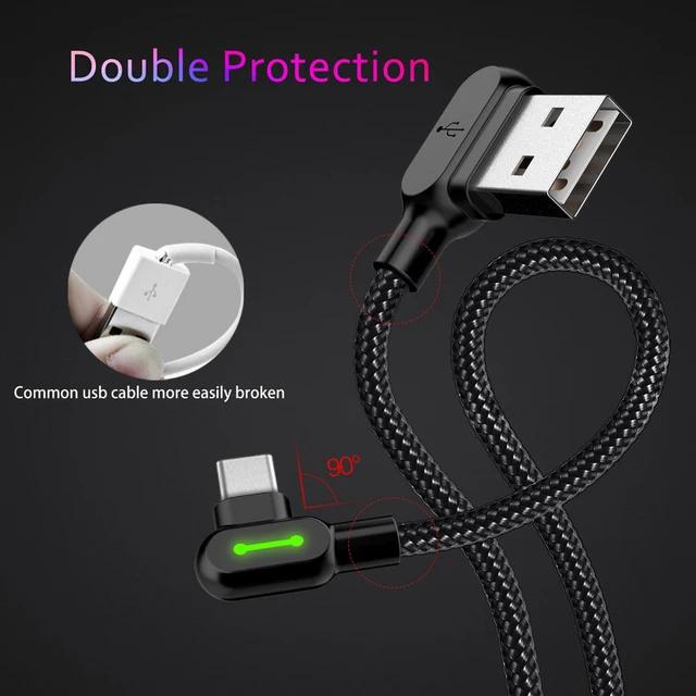 MCDODO USB Type C 90 Degree Fast Charging usb c cable L Type-c Data Cord Charger usb-c For Samsung S8 S9 Note 8 Xiaomi mi5 mi6