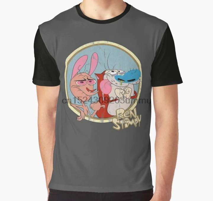 

All Over Print 3D Tshirt Men Funny T Shirt Ren and Stimpy Graphic T-Shirt